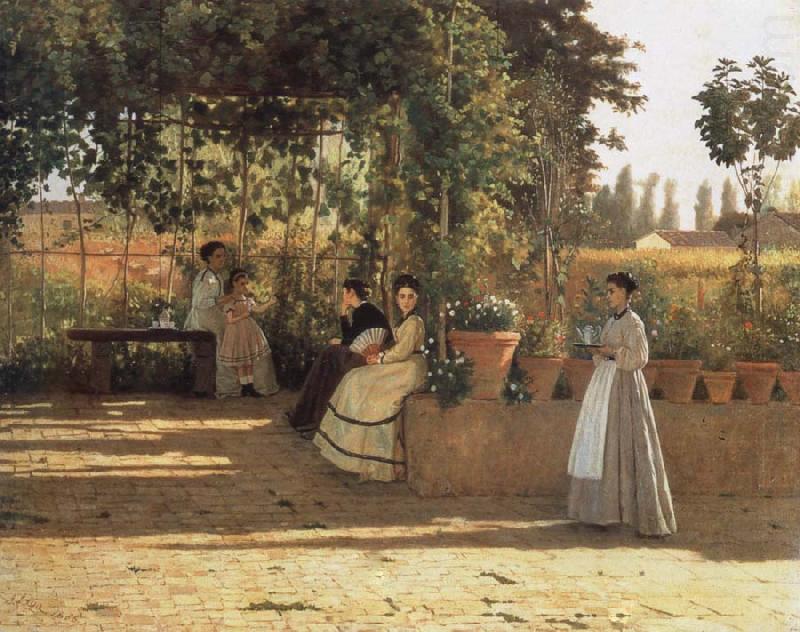 Silvestro lega In the wine bower china oil painting image